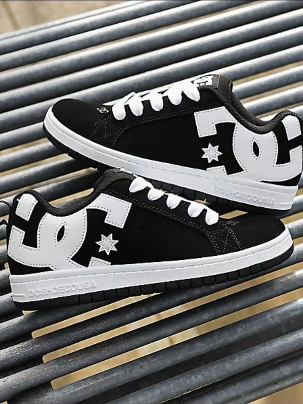DC Kids Black and White Skate Sneakers
